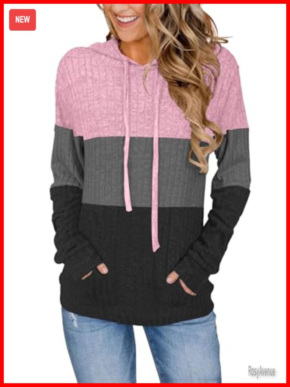 Women's Loose Fit Pullover Hoodie with Drawstring Kangaroo Pocket